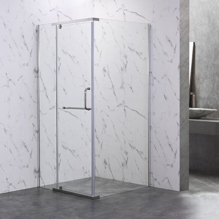Душевой угол Veconi Rovigo RV-19, 1000х900х2000, хром, стекло прозрачное, артикул RV19-10090-01-C6