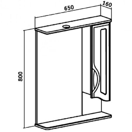 Зеркало со шкафом Runo Толедо 65 4620750023393 с подсветкой Белое
