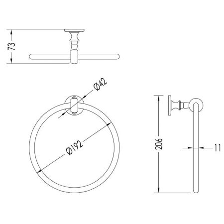 Devon First Class Полотенцедержатель кольцо, цвет никель блестящий, артикул DD33320NK