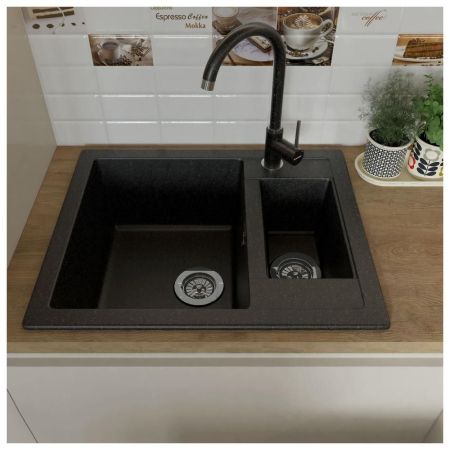 Кухонная мойка GranFest QUADRO 610K, черный, артикул Q-610K черный