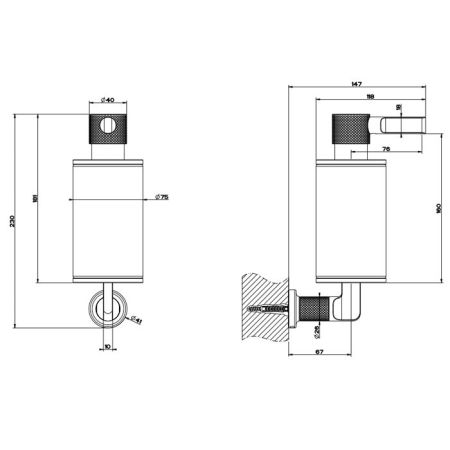 GESSI INCISO Дозатор для жидкого мыла настенный, цвет: черный/nero XL, артикул 58514#299