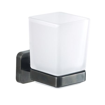 Gedy Tonga, настенный стеклянный стакан, цвет оружейная сталь, артикул TO10(81)