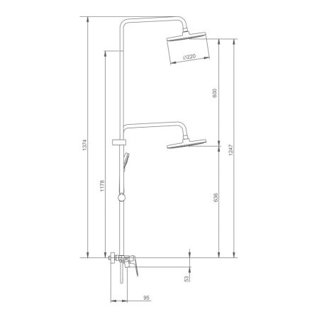 Душевая система Splenka S53.24.09, графит, артикул S53.24.09