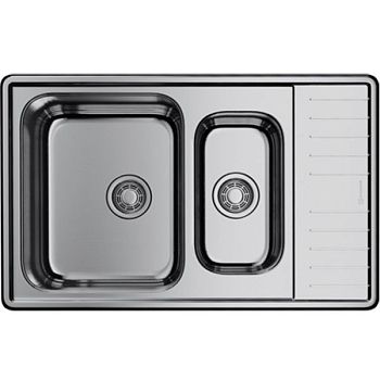 Мойка, OMOIKIRI, Sagami, число чаш-2, ширина, мм-790, глубина, мм-500, высота, мм-180, тип установки-встраиваемый, отверстия для смесителя-отсутствуют, с переливом, сифон и донный клапан в комплекте, материал-нержавеющая сталь, крепления в комплекте, цвет