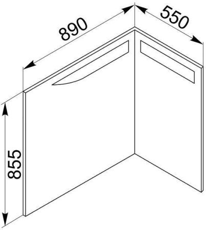 Зеркало De Aqua Трио Люкс 90 R белый
