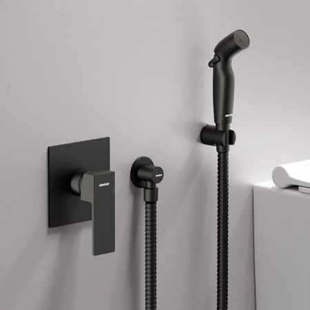 537510300 Gala Смеситель монтируемый в стену с гиг.душем, черный