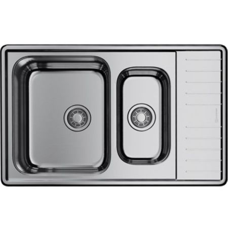 Мойка, OMOIKIRI, Sagami, число чаш-2, ширина, мм-790, глубина, мм-500, высота, мм-180, тип установки-встраиваемый, отверстия для смесителя-отсутствуют, с переливом, сифон и донный клапан в комплекте, материал-нержавеющая сталь, крепления в комплекте, цвет, артикул 4993733