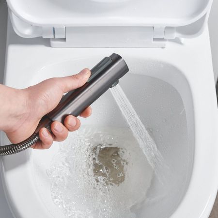 Гигиенический душ со смесителем Shevanik S4105T-1, оружейная сталь