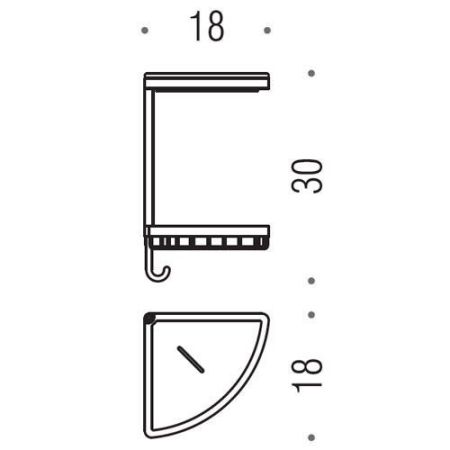 Colombo Angolari Двойная угловая полочка, цвет: хром, артикул B9601.CR-CBL