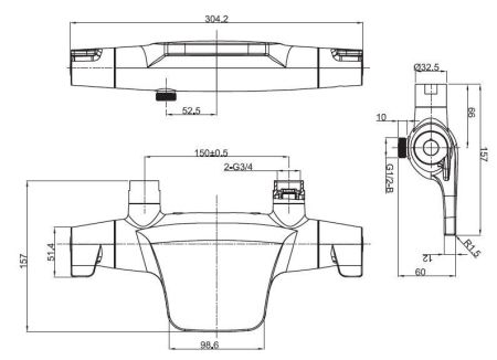 Смеситель-термостат для ванны Mikros, артикул:T5054, ESKO