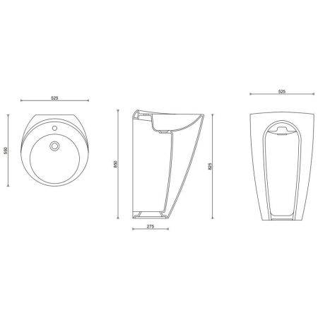 Умывальник GURAL Arya 55х53 напольный, артикул AR10MNL01