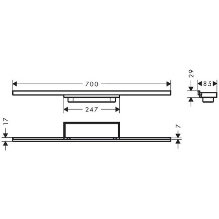 HG RainDrain Minimalistic Внешняя часть трапа для душа 700, хром, артикул 56219000