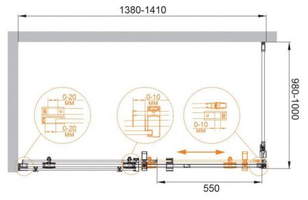 Душевой уголок CEZARES STYLUS-O-M-AH-1, артикул STYLUS-O-M-AH-1-160/80-C-Cr