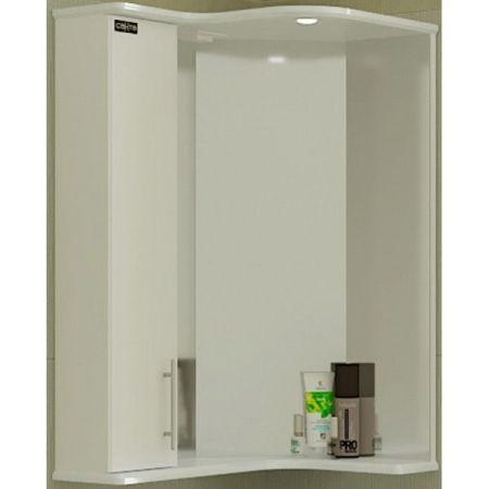 Зеркало со шкафом СанТа Аврора 70 116002 с подсветкой Белое, артикул 116002