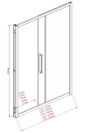 Душевая дверь Aquanet Delta NPE6121 130, прозрачное стекло