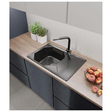 Кухонная мойка GranFest UNIQUE 740L, черный, артикул U-740L черный