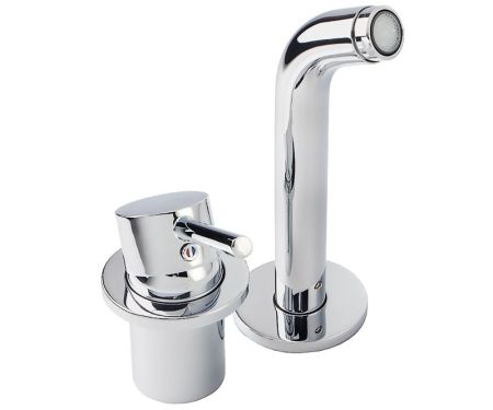 Смеситель для раковины, Kludi, BOZZ, тип открывания воды-однорычажный, тип регулирования воды-керамический картридж, монтаж-настенный встраиваемый, отверстия для монтажа-2, вынос излива, мм-180, тип излива-неподвижный, донный клапан-отсутствует, стандарт , артикул 382440576