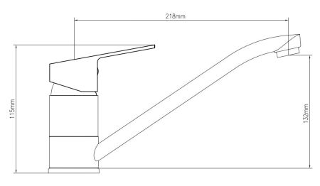 Смеситель Level для кухни, 200мм, артикул: LV05