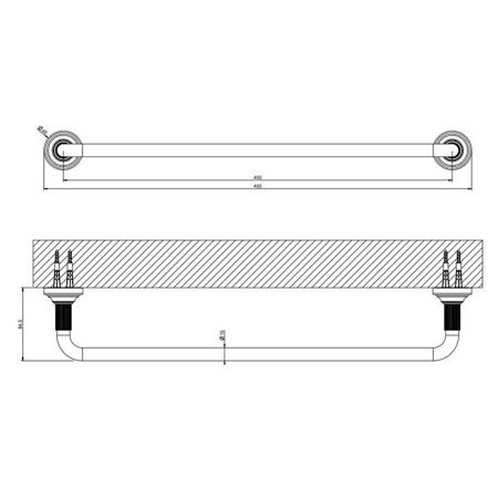 GESSI VENTI20 Полотенцедержатель 450 мм., цвет Warm Bronze PVD, артикул 65500#735