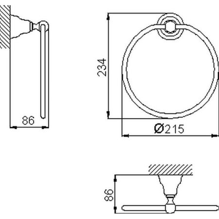 HUBER Croisette Полотенцедержатель - кольцо D215 мм, цвет никель матовый, артикул 4018.01H.AC