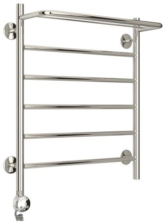 Электрический полотенцесушитель СТИЛЬЕ "Формат 20 ТЛ" 600х500 (Полка + 5) П16 (Без покрытия), артикул 00521-6050