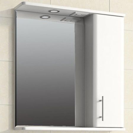 Зеркало со шкафом Vigo Vito 65 R с подсветкой Белое, артикул 20-650-Пр