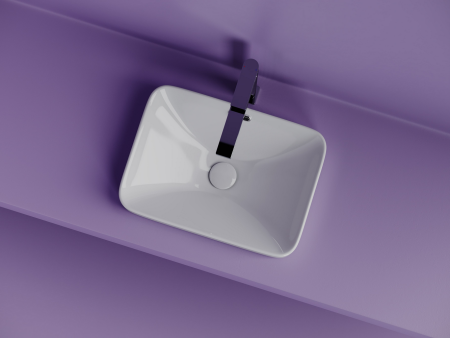 Раковина встраиваемая сверху Ceramicanova Элемент (Element) с отверстием слива - перелива прямоугольной формы 460x330x170 мм цвет белый арт. CN6078, артикул CN6078