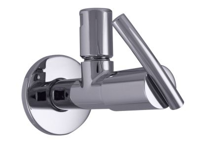 Schlosser Athena, угловой вентиль с компрессионной гайкой, подключение 1/2"х3/8", цвет хром, артикул 7225-1550-001