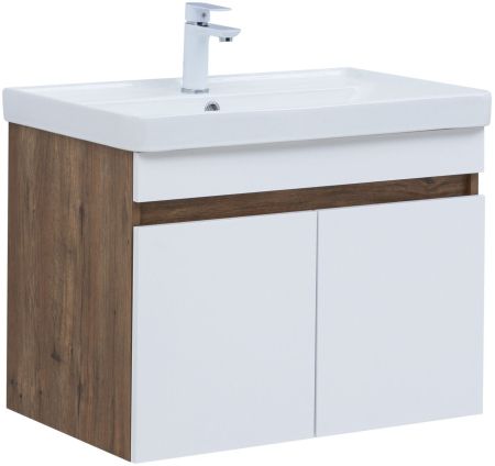 Тумба под раковину Aquanet Оптима 70 дуб рустикальный/белый сатин, артикул 00344792