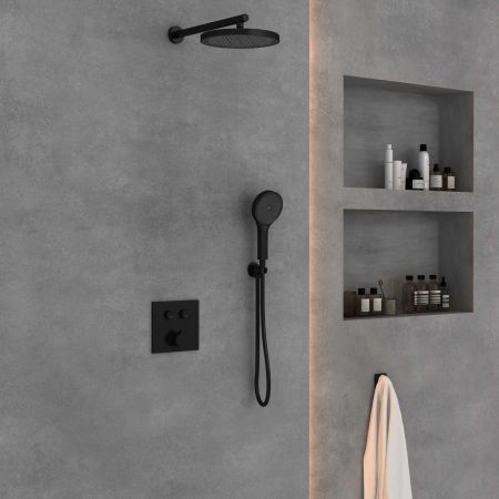 Душевой комплект VSFW-4212MB встраиваемый, 2 режима, черный, артикул VSFW-4212MB