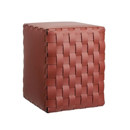 ADJ Пуф, 35x35xH40 см., цвет: бордо/коньяк, артикул 1070.30/09