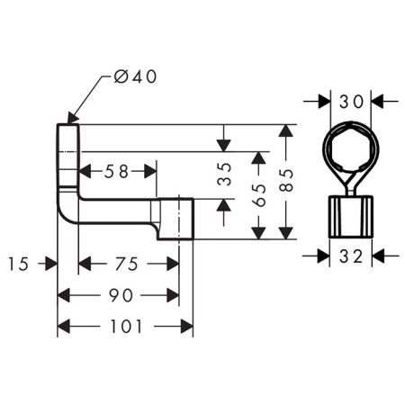 HG Porter Reno Держатель для ручного душа, настенный, цвет: хром, артикул 28335000