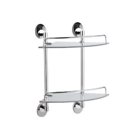 Полка стеклянная угловая Haiba HB1607-2, хром, артикул HB1607-2