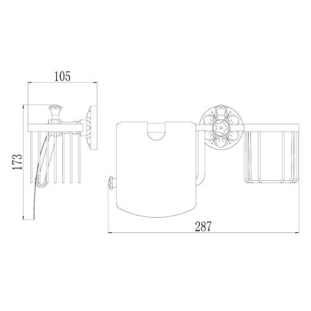 Держатель для туалетной бумаги и освежителя Savol S-L05851A, хром, артикул S-L05851A