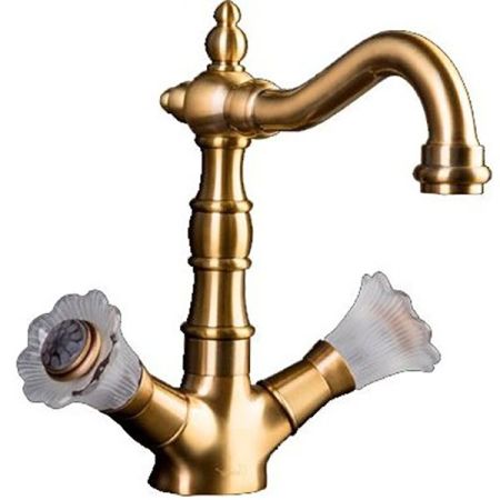 Смеситель для умывальника высокий, Camelia бронза_Комплект