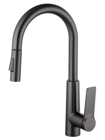 Смеситель для кухни с выдвижным изливом WONZON & WOGHAND, Темный графит (WW-A20782-BGG), артикул WW-A20782-BGG