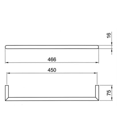 Fantini Young Нержавеющая Сталь Полотенцедержатель 450мм, цвет: матовая натуральная сталь, артикул 96 93 7611