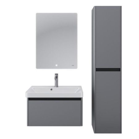 Тумба с раковиной подвесная Dreja Luxury 70 см, серый базальт, артикул 99-2012-com