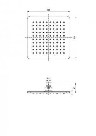 Верхний душ CEZARES CZR-SPIN, артикул CZR-H-SPIN-20