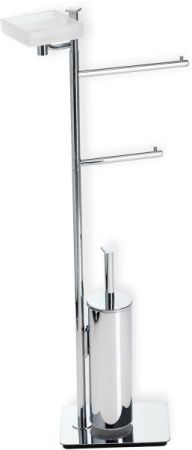 Stil Haus Quid, стойка: дозатор + полотенцедержатель + бумагодержатель + ёрш, цвет хром, артикул Q21D(08)