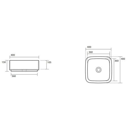 Kerasan  Hako Раковина накладная квадратная 40х40хH15 см, без отв под смеситель, цвет: черный матовый, артикул 554431