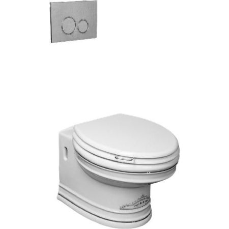 Унитаз Boheme Puro 954-CH подвесной Белый с узором Хром без сиденья