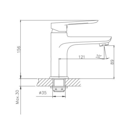 Смеситель для раковины Cron CN10521, хром