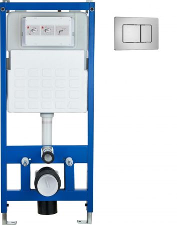 Инсталляция для унитаза CR556 с кнопкой сливного бачка CR03GS глянцевая сталь Cerutti SPA, артикул CR556+CR03GS