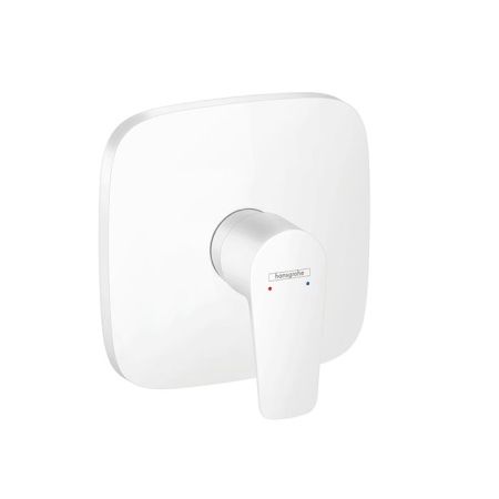 Смеситель для душа, Hansgrohe, Talis E, тип открывания воды-однорычажный, тип регулирования воды-керамический узел смешивания, тип установки-встраиваемый, внутренняя часть-необходимо заказать, цвет-белый матовый, артикул 71765700
