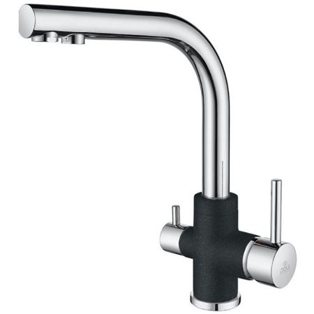 Смеситель для кухни Paulmark Essen Es213011-BLCR Черный Хром, артикул Es213011-BLCR