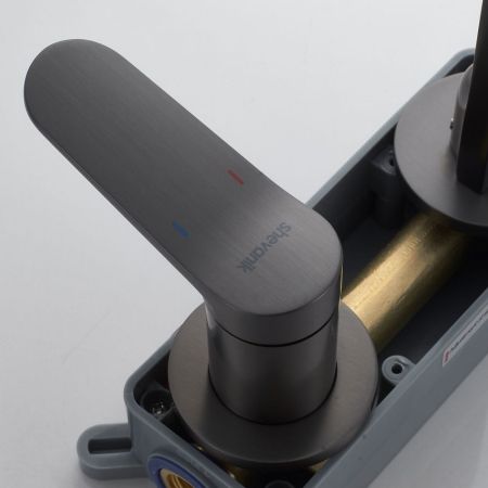 Смеситель для раковины встраиваемый Shevanik S4341T, оружейная сталь