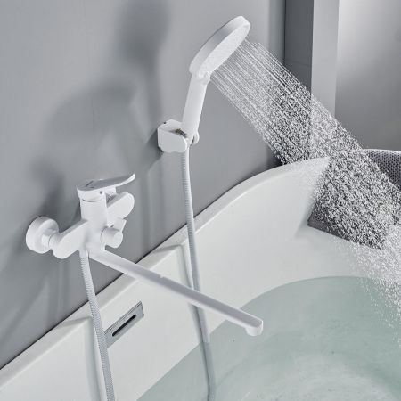 Смеситель для ванны Shevanik S4322C, белый