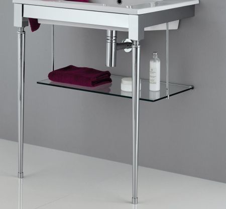 Stil Haus Prisma, консоль со стеклянной полкой, цвет хром, артикул 888(08)