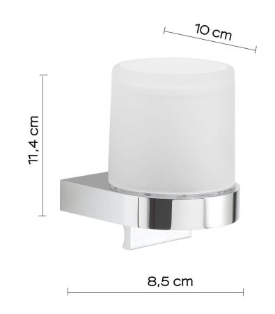 Gedy Giava, настенный стеклянный дозатор круглой формы, цвет хром, артикул G081(13)